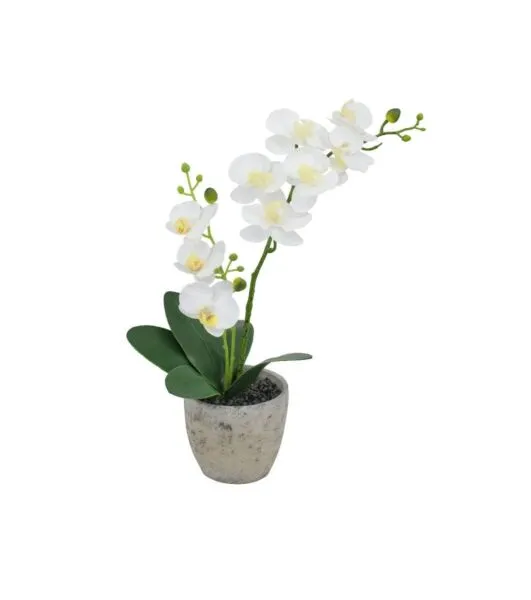 زهور صناعية مع وعاء اوركيدا