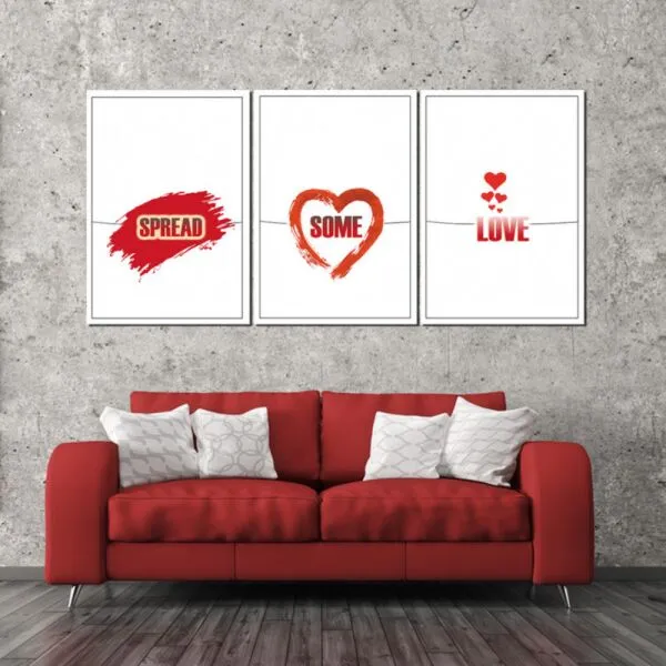 لوحة جدارية فنية بتصميم عصري سيمبل - ثلاث قطع  - مقاس 120x60 سم