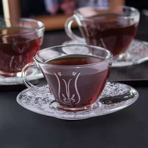 طقم أكواب شاي ل 6 أشخاص موذر بلاتيني