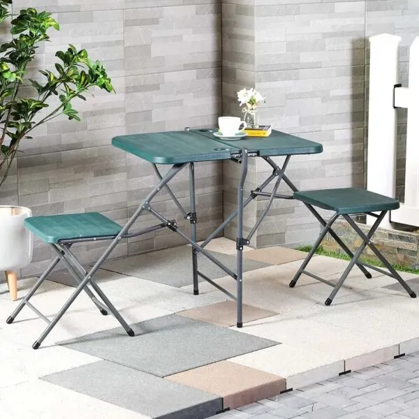  طقم طاولة مع كرسيين فايبر  70x64.5x164 بني 
