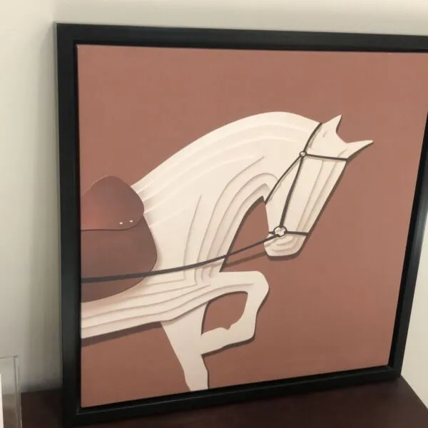 لوحة جدارية كنفاس حصان بأسلوب تجريدي حديث - 55×55