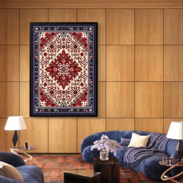 لوحة طباعة كانفس بإطار سجاد متعدد الالوان 70×120 سم - متعدد الالوان
