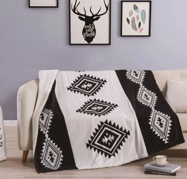 بطانية كوين مخمل فرو مطبوع 150×200 - اسود
