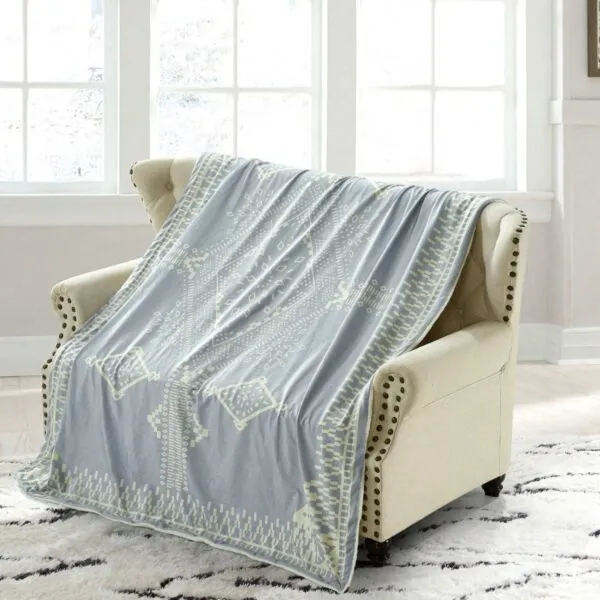 بطانية كوين مخمل فرو 150×200 - رمادي فاتح