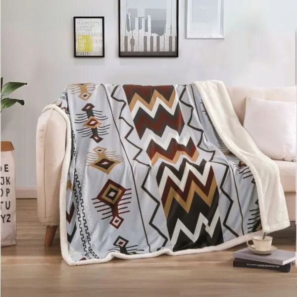 بطانية مفرد مخمل فرو مطبوع 130X160 - رمادي