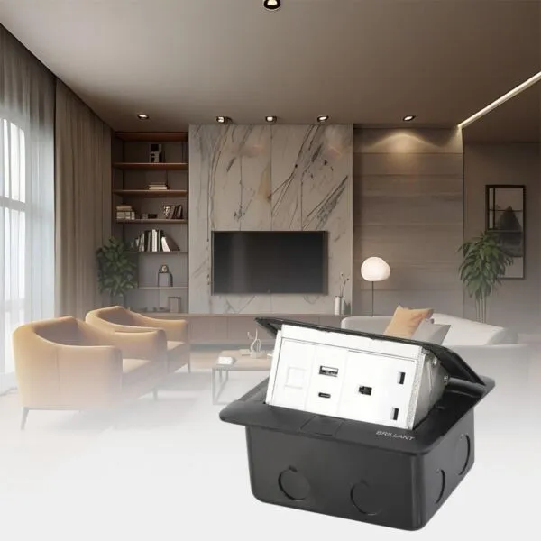 فيش شبكة أرضي CAT6 منفذين USB - اسود