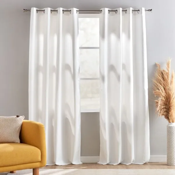 طقم ستارة هندسية قطعتين وينشستر 140x240 سم - ابيض