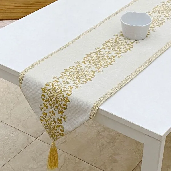 مفرش ماجوليكا 30x120 سم - أبيض