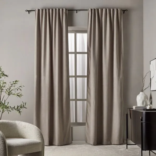 طقم ستائر قطعتين شيفني - تشينيل - 135x300 سم