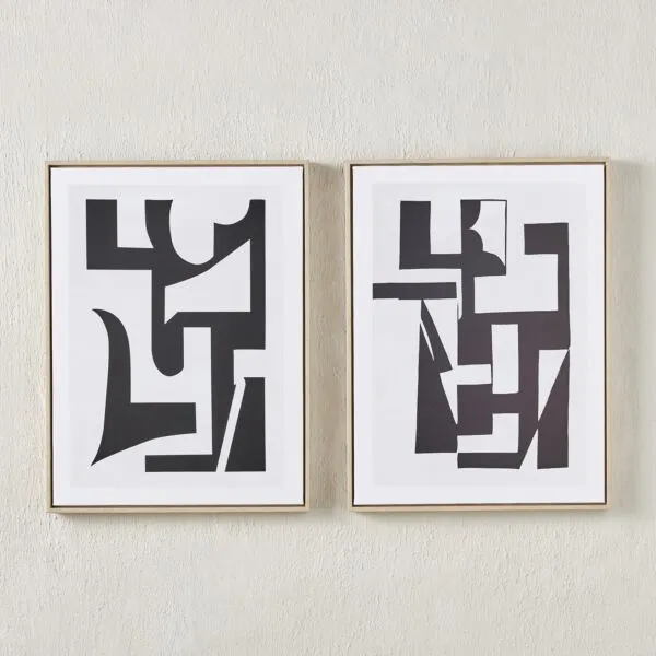 طقم زينة حائط كانفاس مؤطرة قطعتين - توري - 45x60 سم