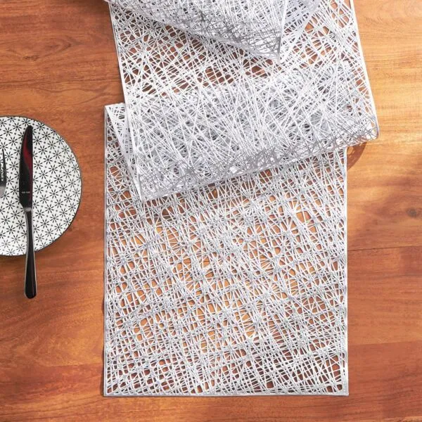 مفرش طاولة ميا 33x150 سم - فضي