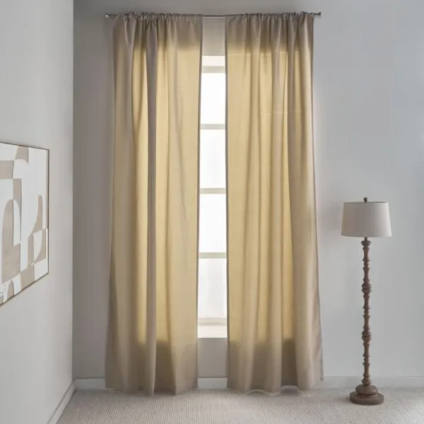طقم ستائر من قطعتين سيلين 135x300 سم - بيج