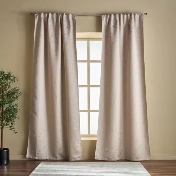 طقم ستائر من قطعتين بلاكلي - 135x300 سم