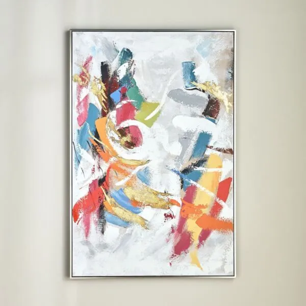 لوحة جدارية كانفاس مؤطرة بألوان زيتية - جامي - 80x120 سم