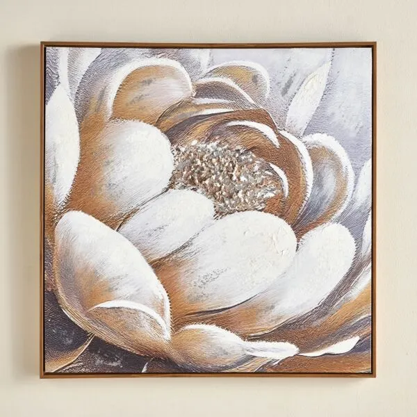 لوحة جدارية كانفاس مؤطرة بألوان زيتية - فوتني - 80x80 سم