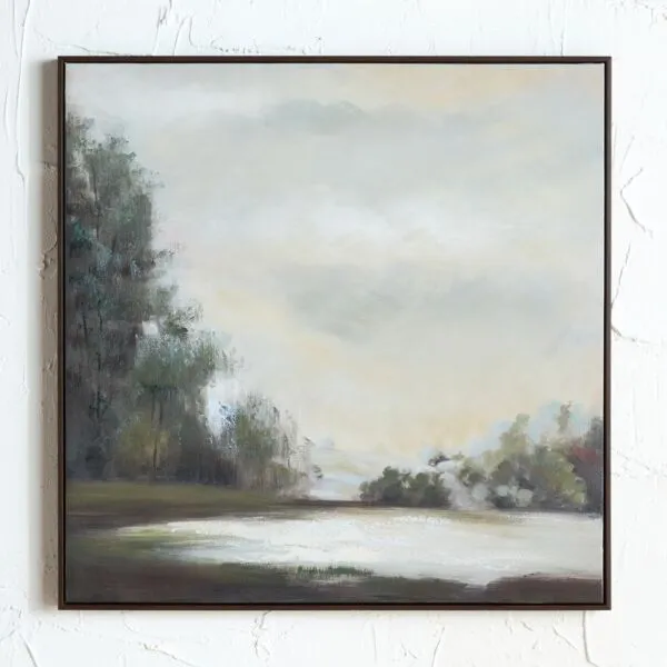 زينة حائط كانفاس مؤطرة بألوان زيتية - كريسيدا- 80x80 سم