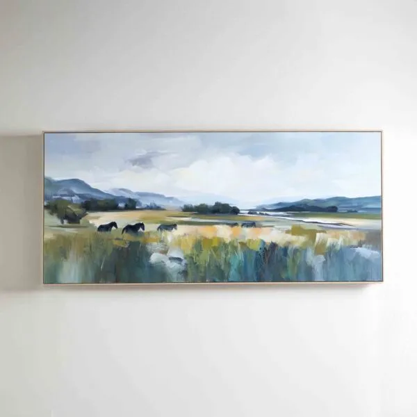 لوحة جدارية كانفاس مؤطرة بألوان زيتية - يوروتاس - 180x80 سم