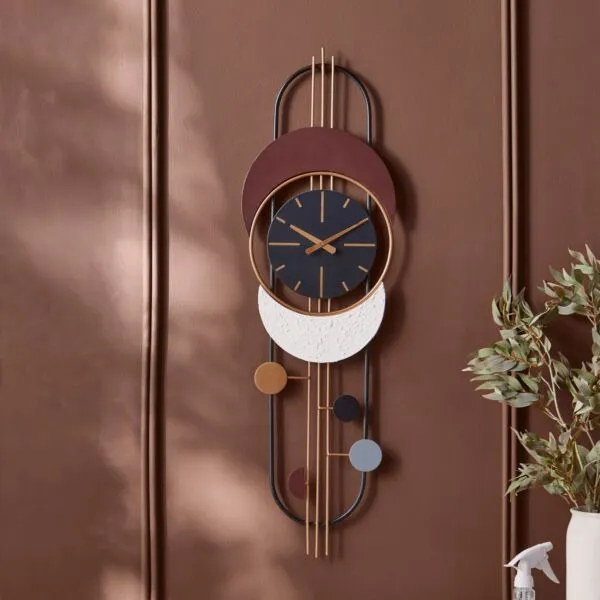 ساعة حائط ديكورية آكانثا 94x28 سم - متعدد الالوان