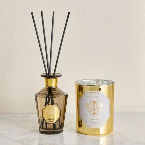 طقم هدايا موزع عطور وشمعة معطرة بريث أوكسجين - أورينتال