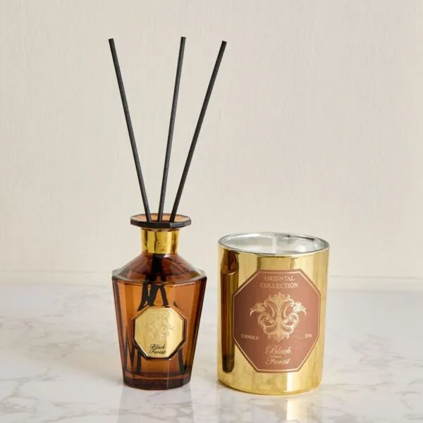 طقم هدايا موزع عطور وشمعة معطرة بلاك فورست - أورينتال