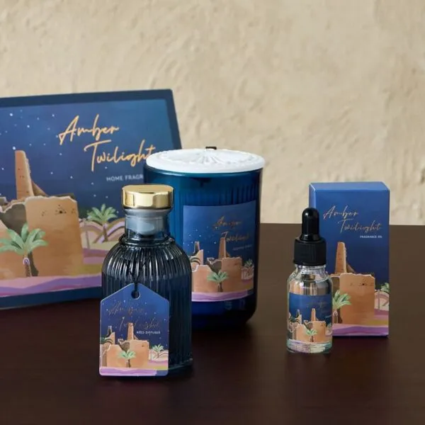مجموعة هدايا موزع عطور وزيت عطري وشمعة عنبر تويلايت - ديزرت إليجانس