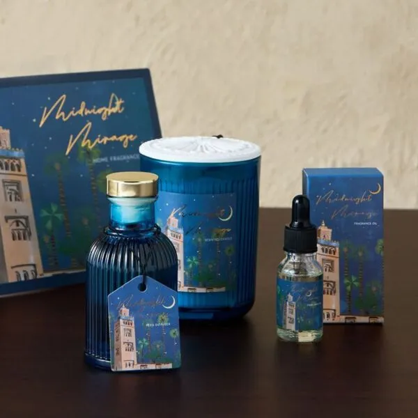 مجموعة هدايا موزع عطور وزيت عطري وشمعة ميدنايت ميراج - ديزرت إليجانس