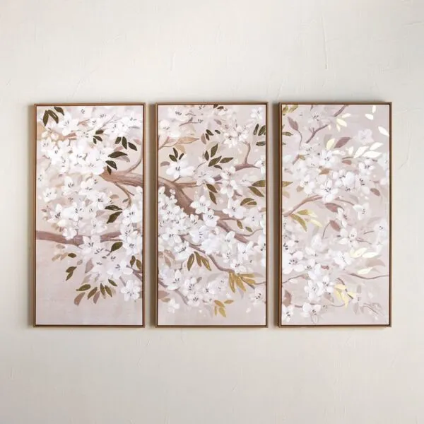 طقم زينة حائط كانفاس بإطار 3 قطع - ماريانا - 60x120 سم
