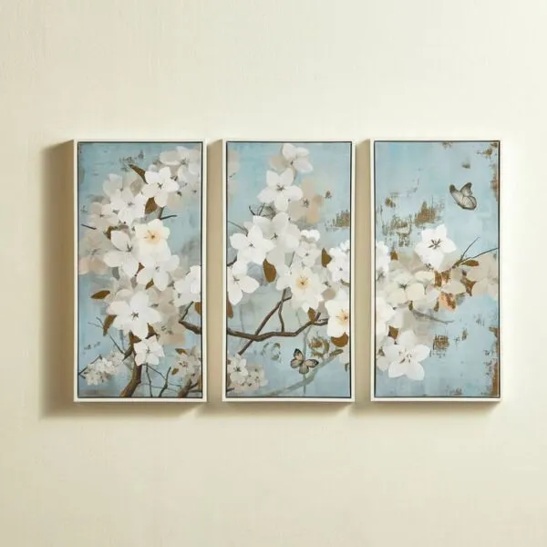 زينة حائط كانفاس مؤطرة 3 قطع - 80x40 سم