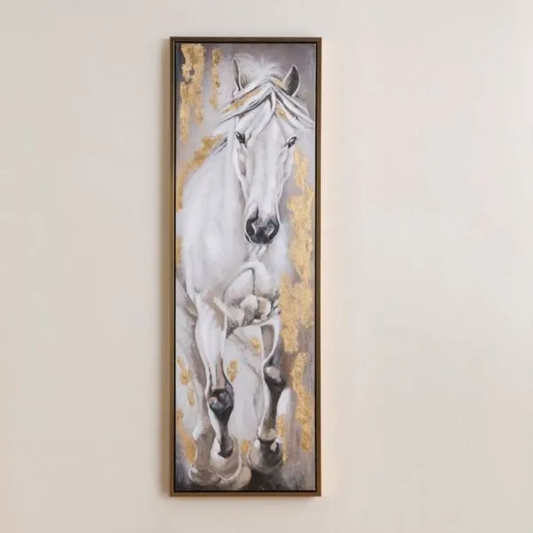 زينة حائط كانفاس مؤطرة مرسومة يدويًا- دابل- 60x180 سم