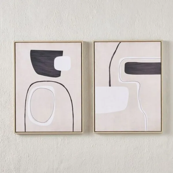 طقم زينة حائط كانفاس مؤطرة قطعتين - فوجا - 45x60 سم