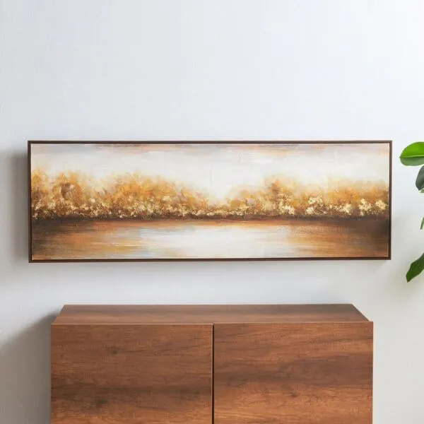 زينة حائط كانفاس مؤطرة مرسومة يدويًا - كلاريتي- 150x50 سم