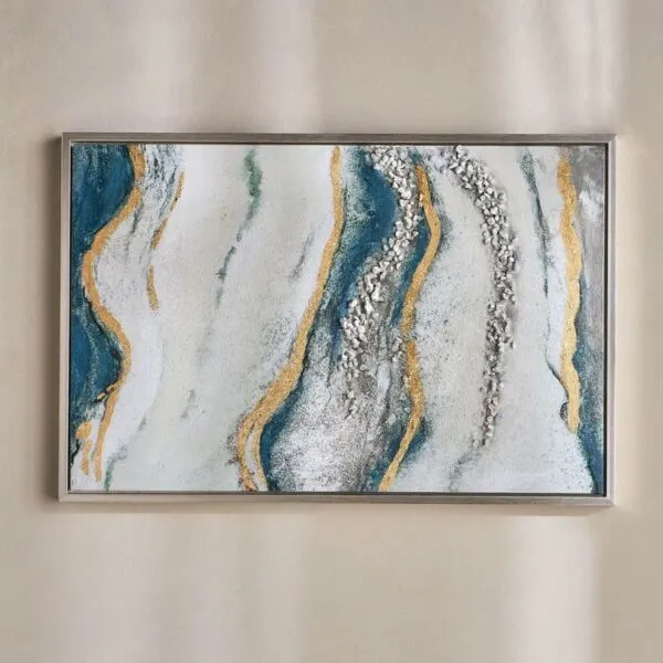 زينة حائط كانفاس مؤطرة بتصميم تجريدي - أويا - 60x90 سم
