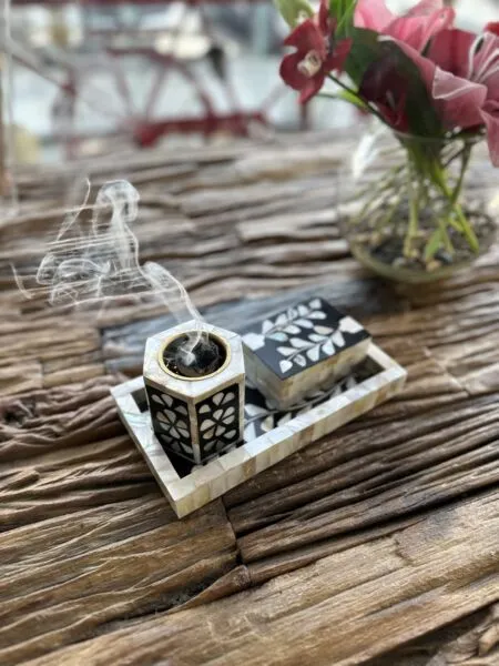 طقم مبخرة فلور 3 قطع أسود