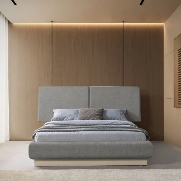 سرير بوكليه كينغ اسوار 180x200 سم - رمادي غامق
