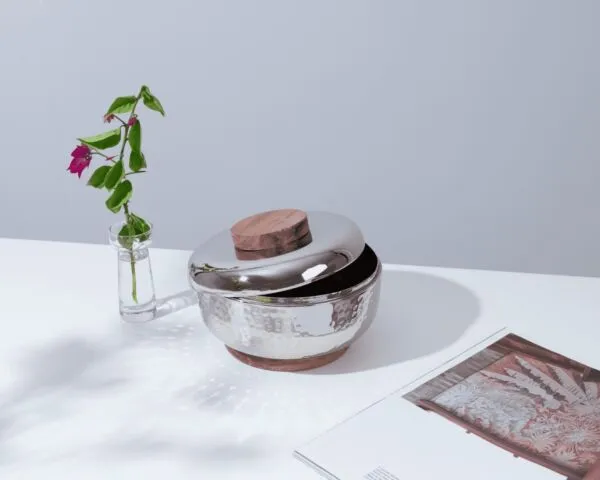حامل مكسرات  وسط شاكرز - فضي
