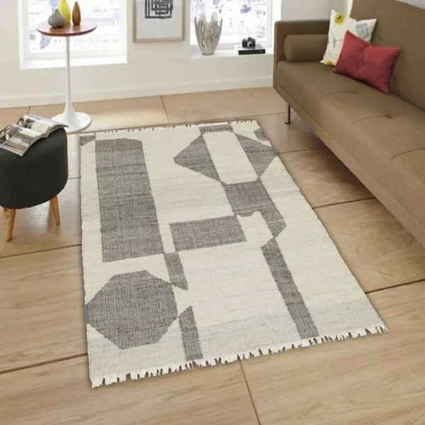 سجادة حياكة يدوية 150x230 من أرتسيان - كريمي ورمادي