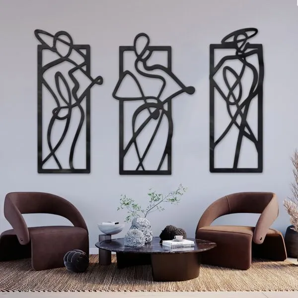 ديكور جداري بتصميم امرأة - 3 قطع