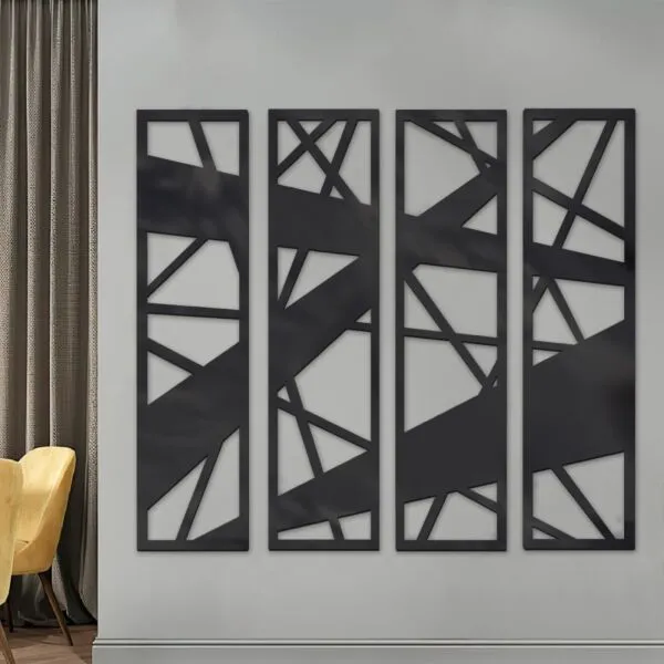 ديكور جداري اكريلليك فن هندسي - 4 قطع