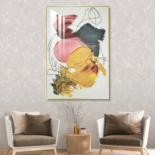لوحة جدارية رسم تجريدي - 80x120 سم
