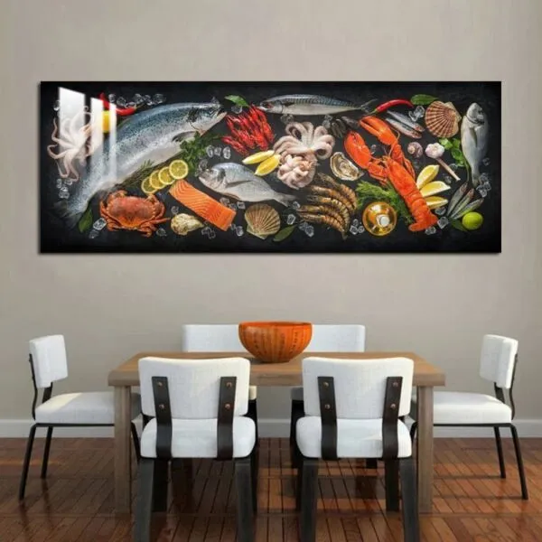 لوحة جدارية مودرن سي فود - 80x120 سم