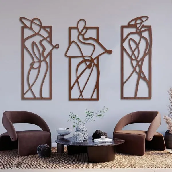 لوحة ديكور خشبية بتصميم امرأة