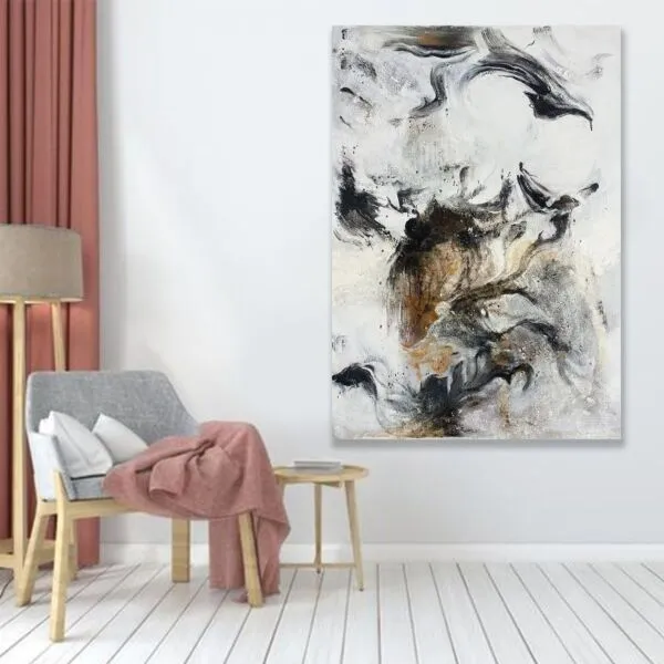 لوحة ديكور قماشية بتصميم رسم تجريدي ايمبتي