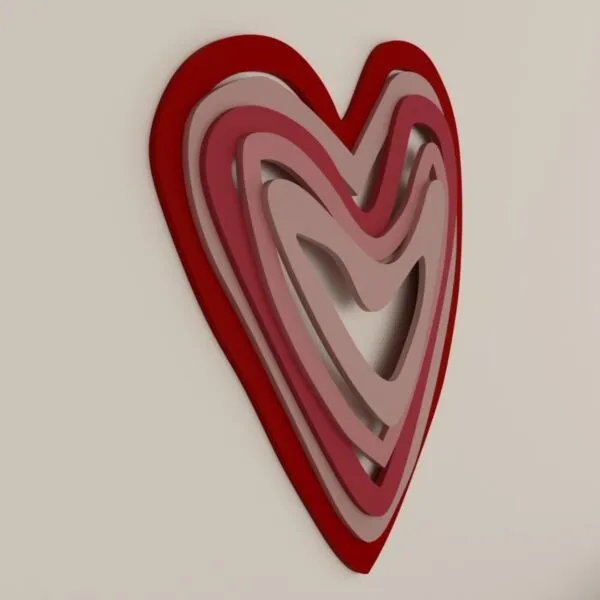 ديكور جداري خشبية بتصميم قلب حب كينزا