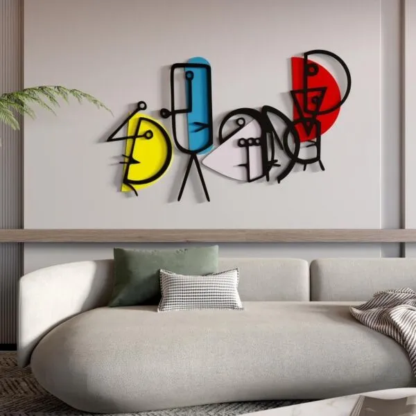 ديكور جداري خشبية بتصميم تجريدي لاي