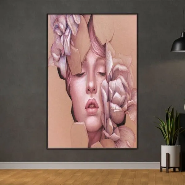 لوحة قماشية روزا فيس - 80x120 سم
