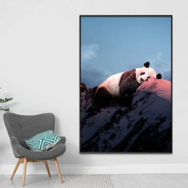 لوحة قماشية بتصميم مودرن باندا - 80x120 سم
