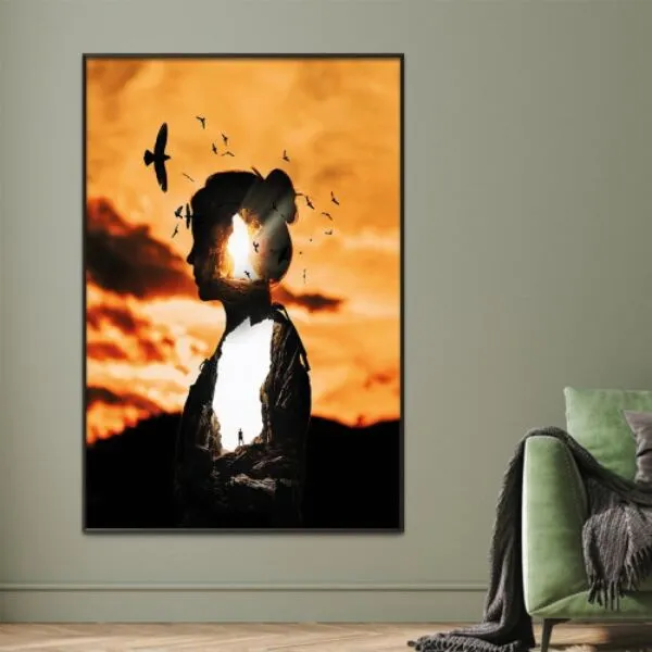لوحة قماشية بتصميم مودرن لايتس - 80x120 سم
