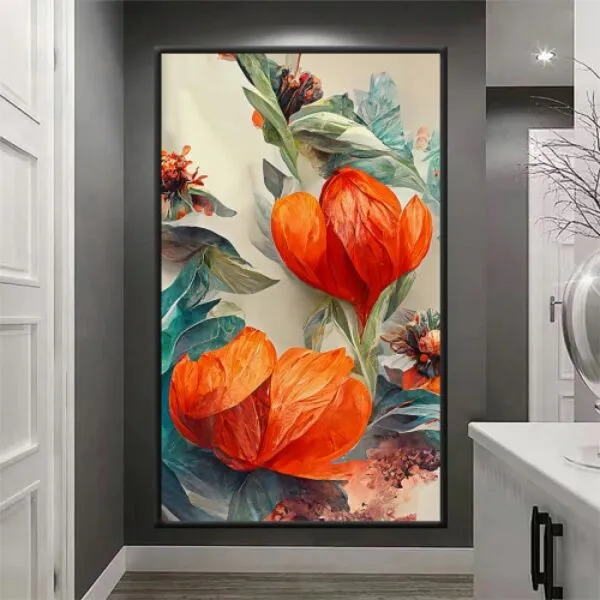 لوحة قماشية اورانج فلاور - 80x120 سم