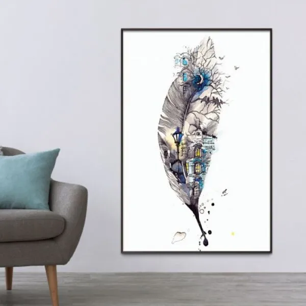 لوحة قماشية فيذر ارت - 80x120 سم