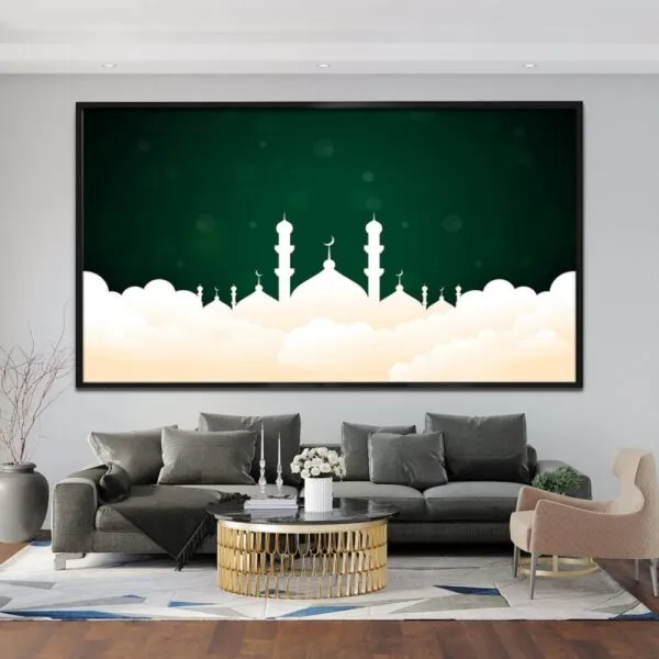 لوحة جدارية بتصميم مسجد - 80x120 سم